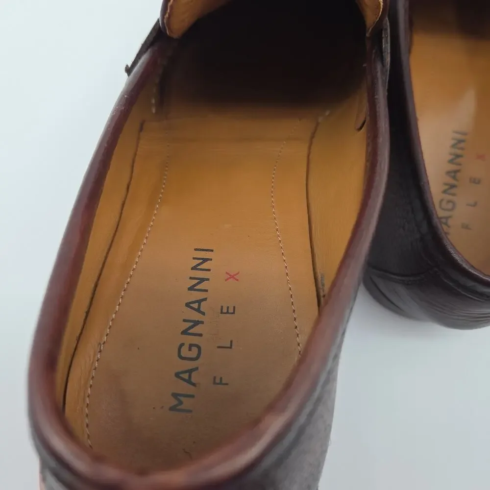 Magnanni Diezma II Brown Leather Penny Loafer Men EU 41.5 US 8.5 Spain Old Money
